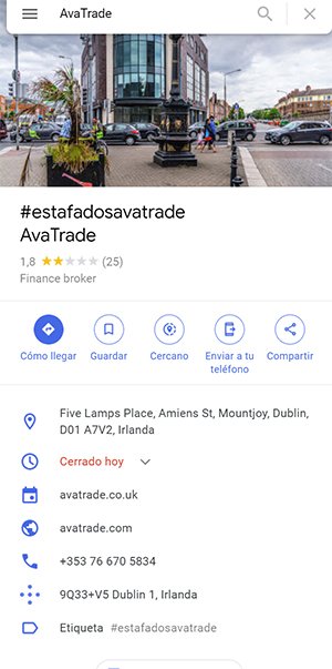 AVATRADE en Google Maps